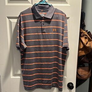 Under Armour Men's Polo in Charcoal and Tangerine